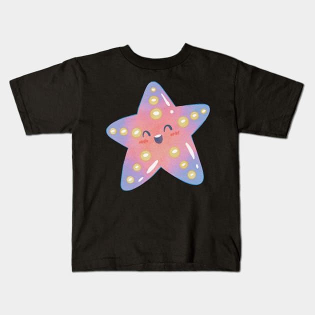 Watercolor Cute Starfish Kids T-Shirt by sullivanava